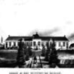 Tekening van het voormalige, in 1823 gestichte, Instituut te Wateren